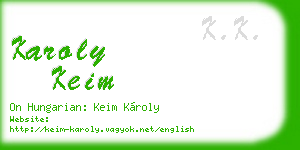 karoly keim business card